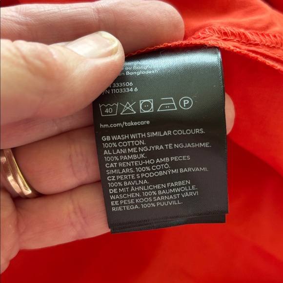 H&M Tomato Red Shirt Dress - Picture 6 of 6